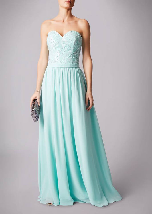 Bridesmaid | Prom Dress | Formal | Mint Sweet Heart Dress | Maxi