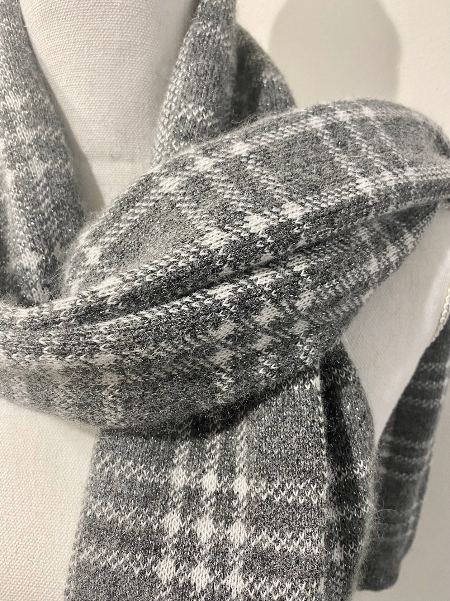 Grey Check Scarf