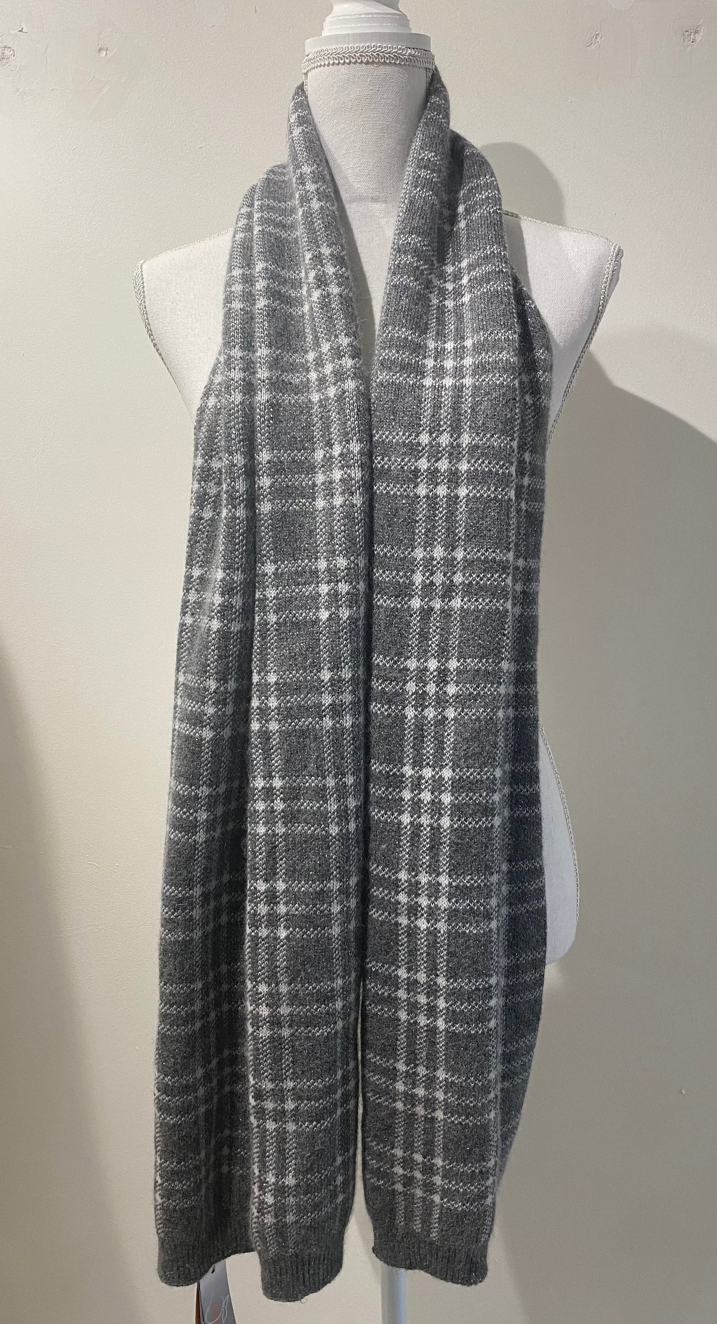 Grey Check Scarf