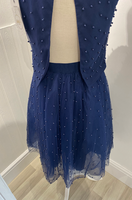 Little Mistress Navy Pearl Top