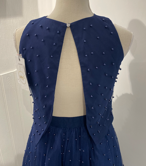 Little Mistress Navy Pearl Top