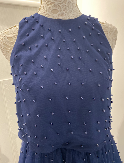 Little Mistress Navy Pearl Top