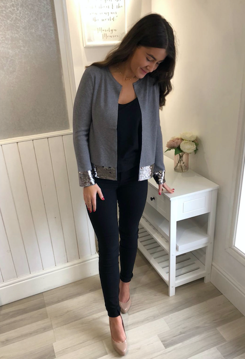 Sofia Sequin Short Cardigan