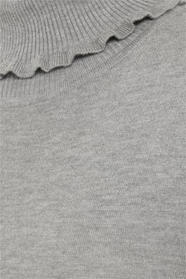 Ichi Mafa Grey Ruffle Polo Neck