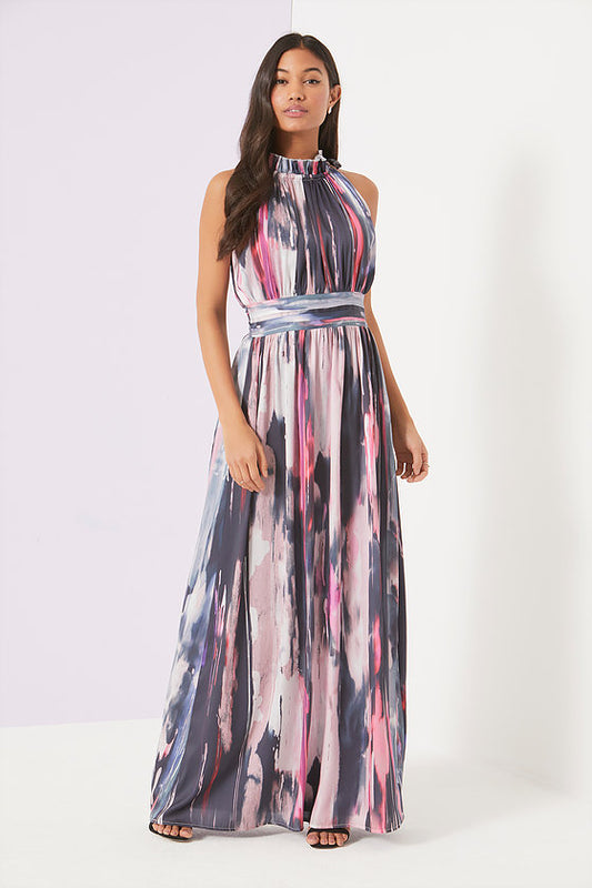 Little Mistress Watercolour Maxi Dress