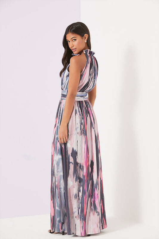 Little Mistress Watercolour Maxi Dress