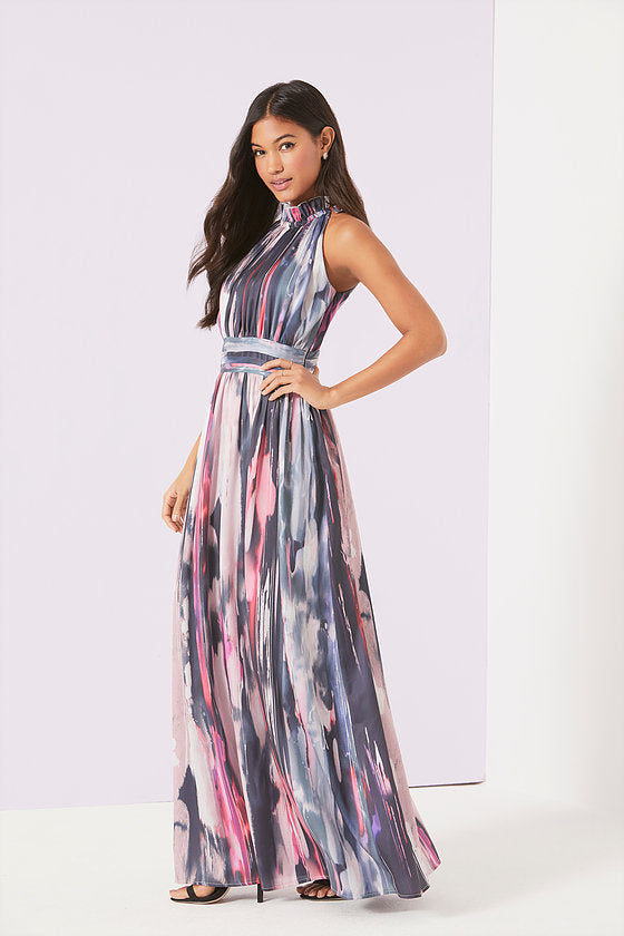 Little Mistress Watercolour Maxi Dress