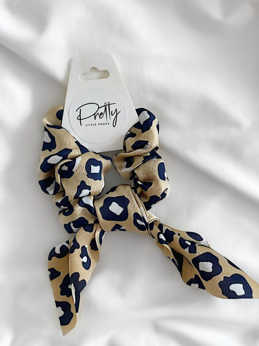 Pretty Little Props Champagne leopard Bunny silk Scrunchy