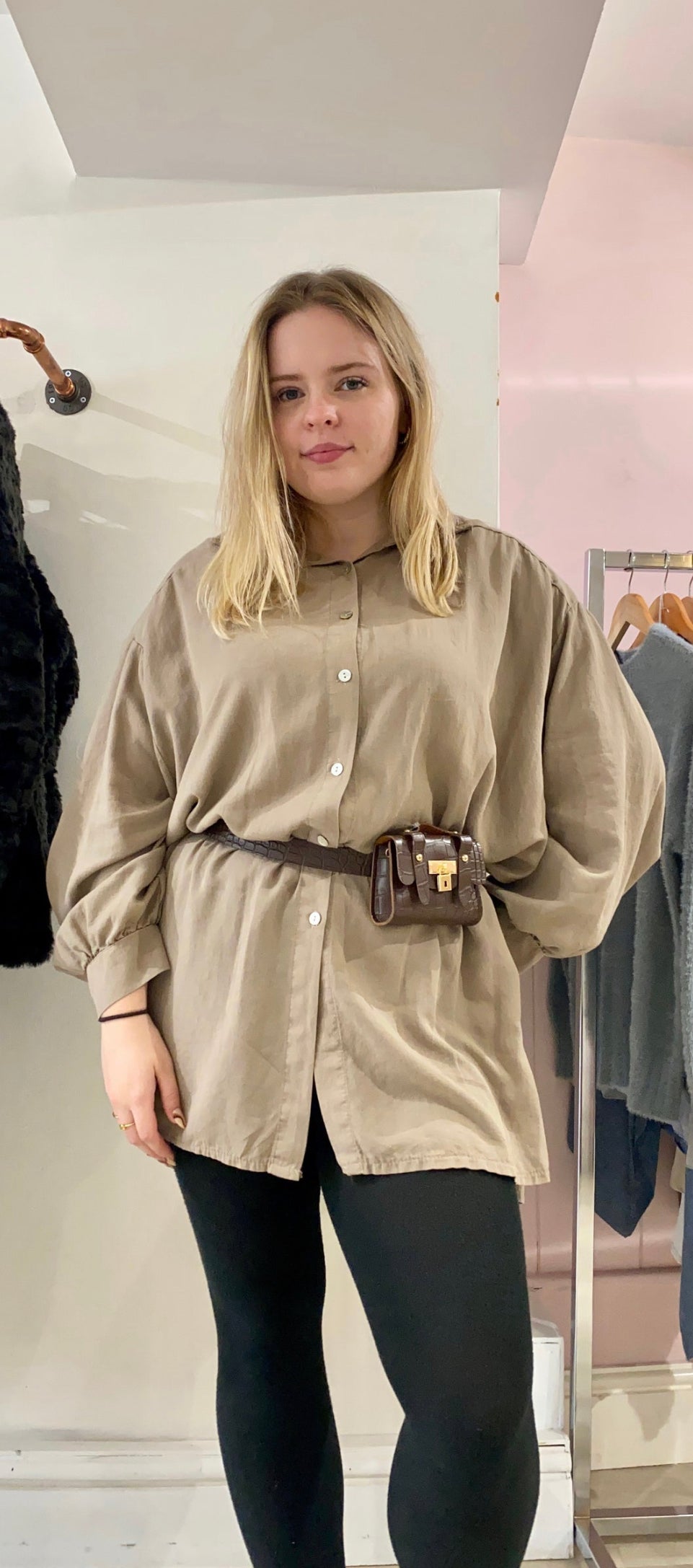 Bella Brown Oversized Shirt