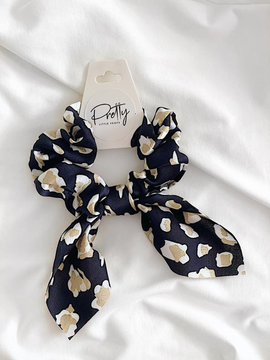 Pretty Little Props Black leopard Bunny silk Scrunchy