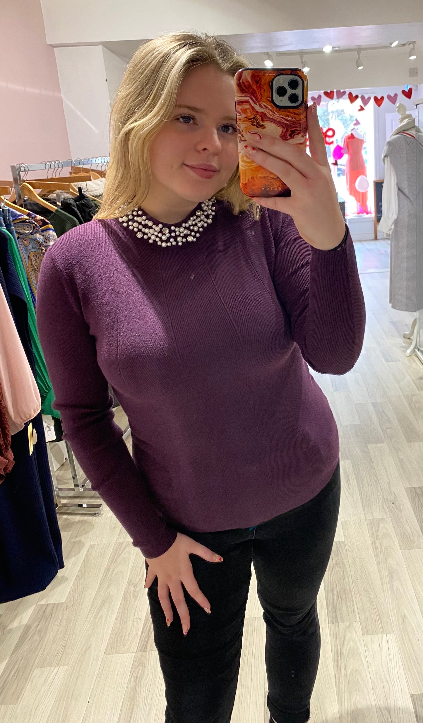 Deck Beaded Collar Top