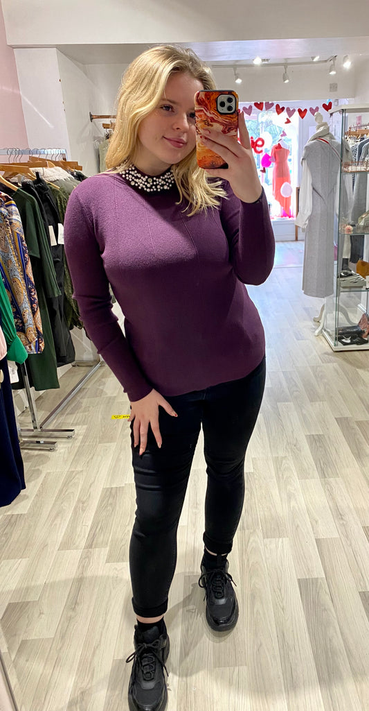 Deck Beaded Collar Top