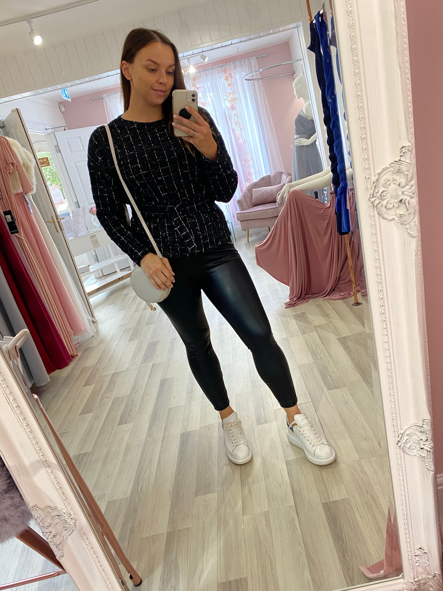 Ichi Zanel Belted Glitter Jumper