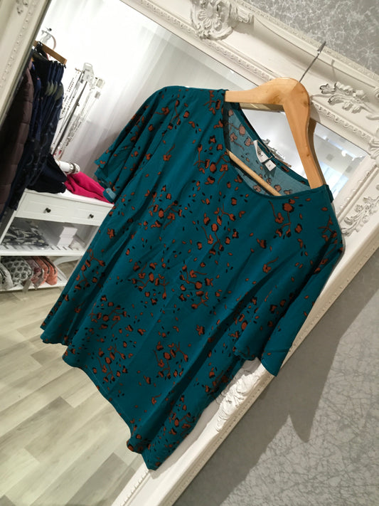 Saint Tropez Teal Patterned Blouse