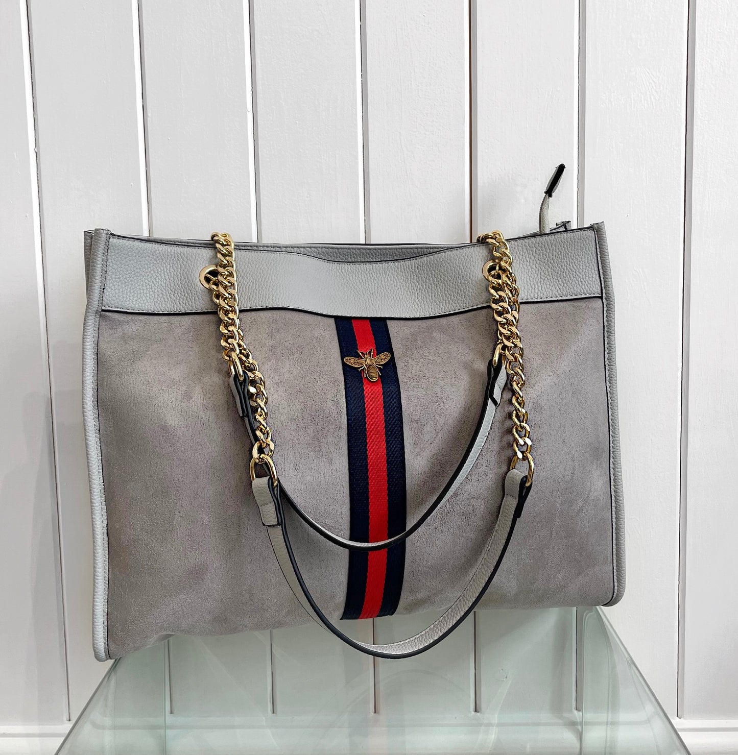 Lucci Grey Suede Handbag