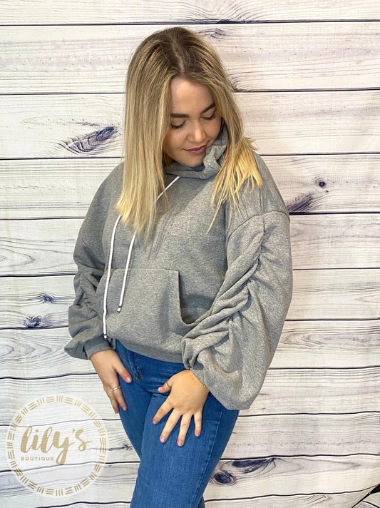 Ella Ruched Sleeve Hoodie
