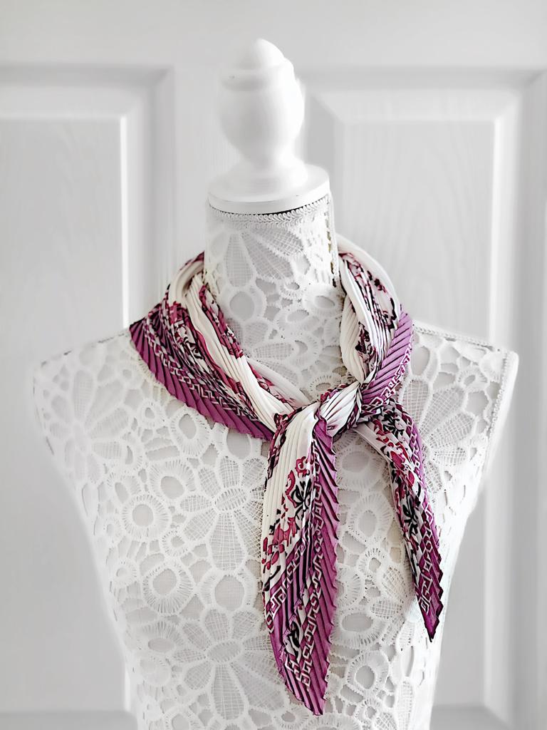 Pretty Little Props Purple patterned Silk Scarf