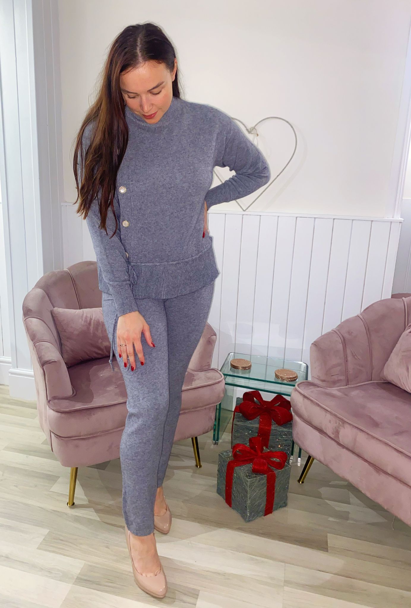 Sioned Button Jumper & Leggings Set