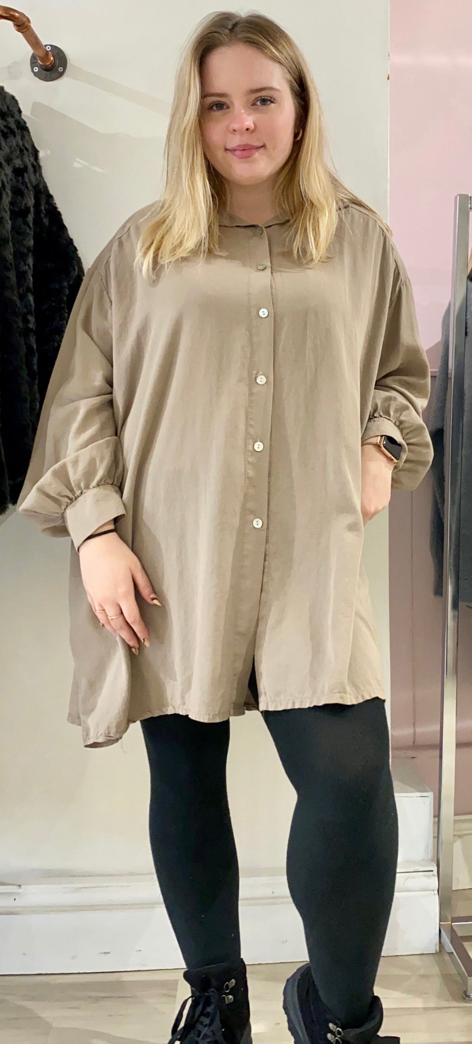 Bella Brown Oversized Shirt