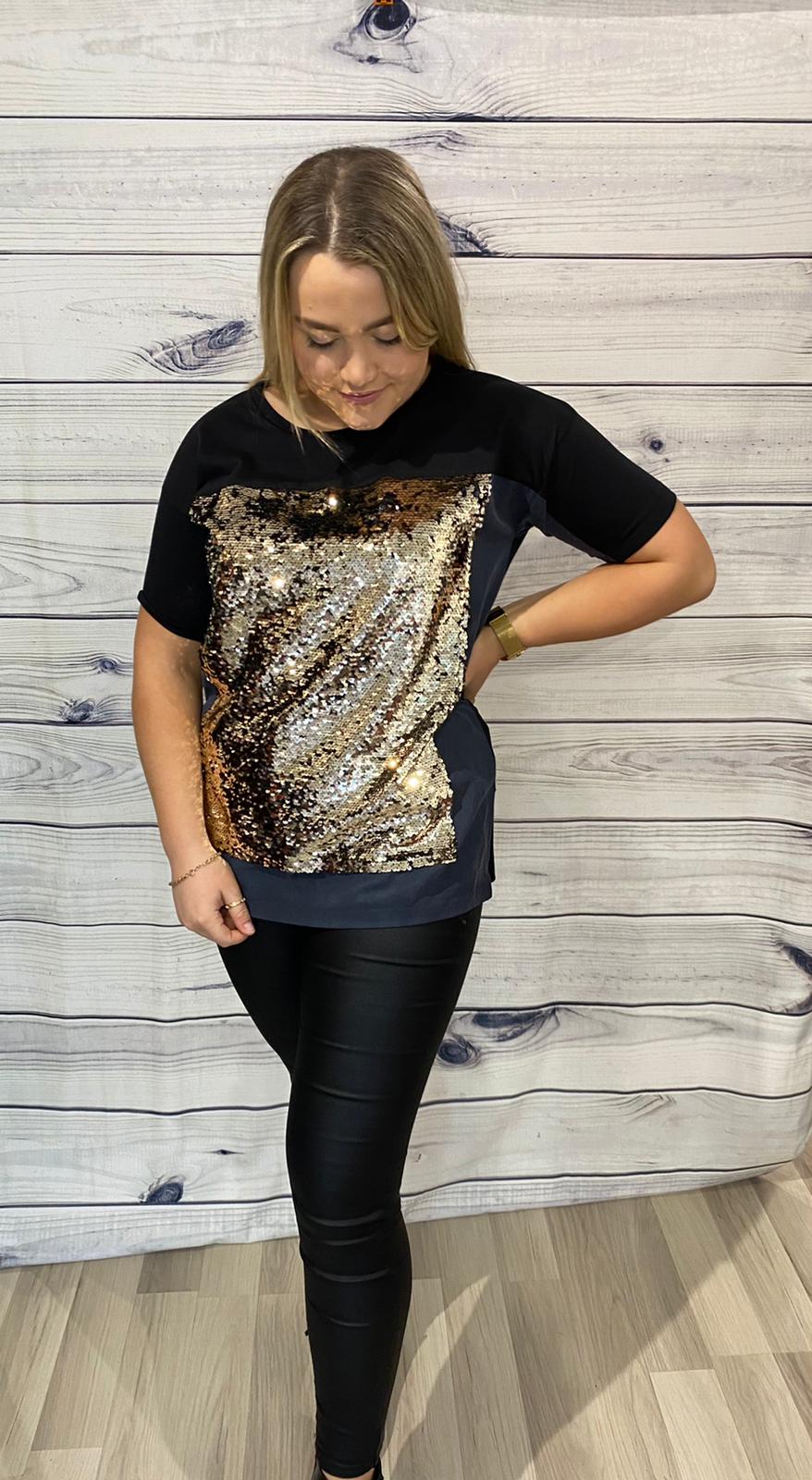 French Connection Sequin T-Shirt