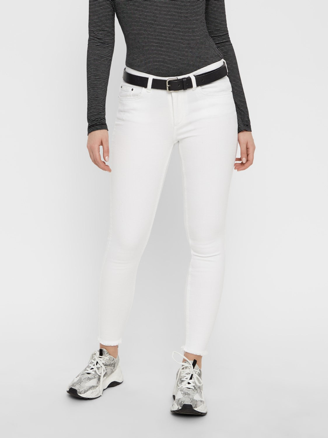Pieces Delly White Cropped Jeans