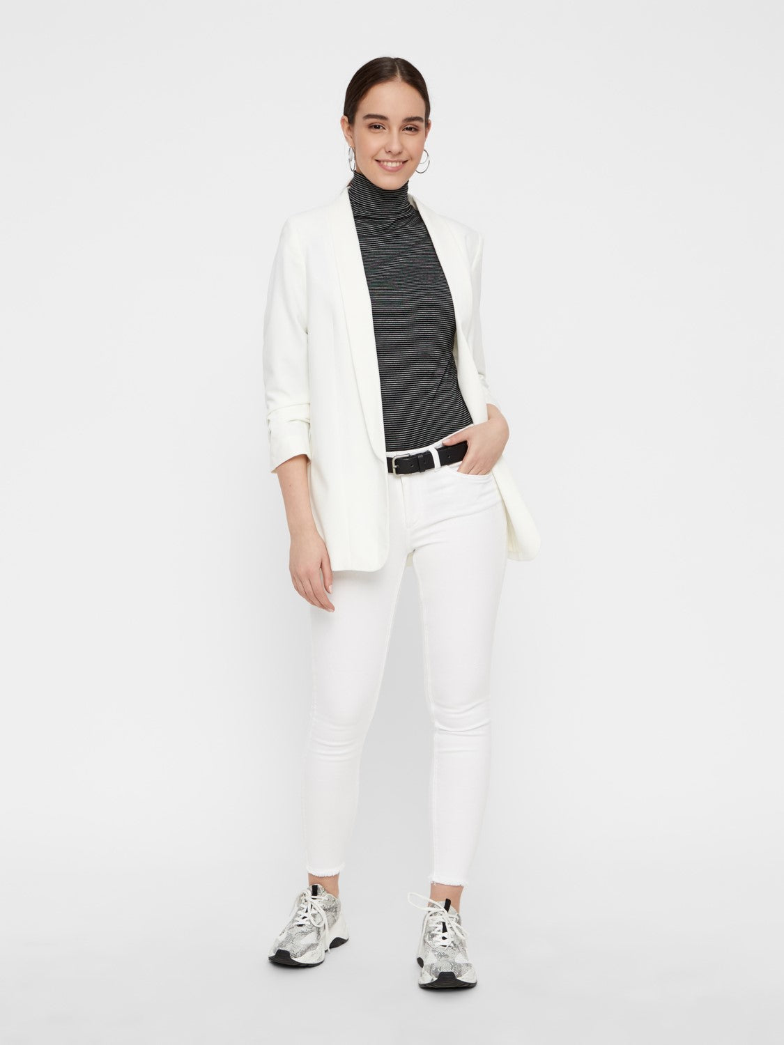 Pieces Delly White Cropped Jeans
