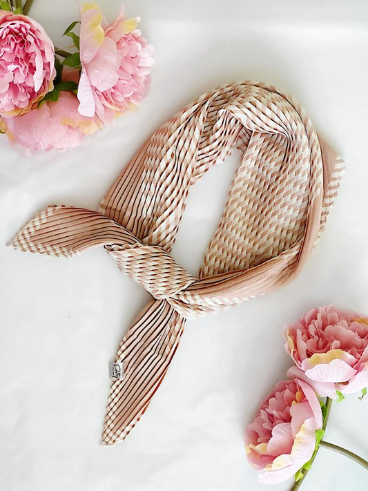 Pretty Little Props White and Pink Patterned Silk Scarf